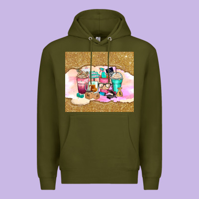 Small Business Coffee Cups Premium Hoodie Designed By Zillion Design Studio