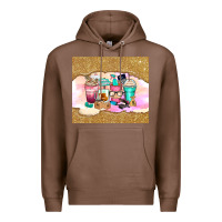 Chestnut small business coffee cups Premium Hoodie - Zillion Design Studio