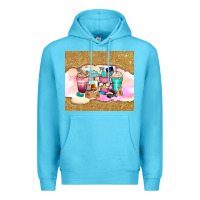 Ocean Blue small business coffee cups Premium Hoodie - Zillion Design Studio