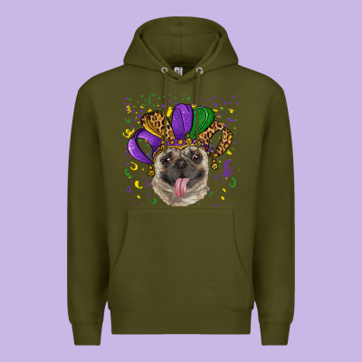 Mardi Gras Hat Pug Premium Hoodie Designed By Ranaportraitstore