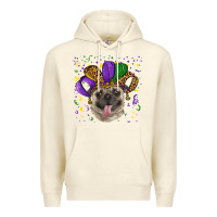 Sandshell mardi gras hat pug Premium Hoodie - RanaPortraitStore