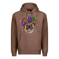 Chestnut mardi gras hat pug Premium Hoodie - RanaPortraitStore
