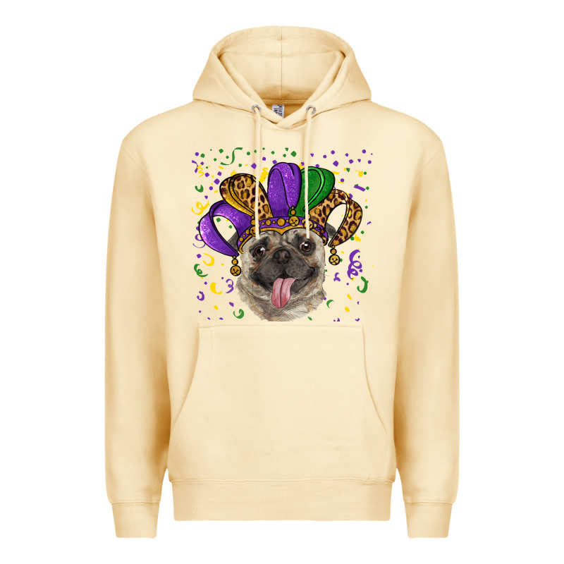 Mardi Gras Hat Pug Premium Hoodie by RanaPortraitStore | Teevron