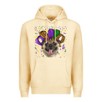 Pina Colada mardi gras hat pug Premium Hoodie - RanaPortraitStore