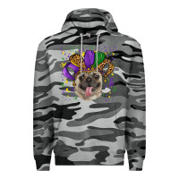 Slate Camo mardi gras hat pug Premium Hoodie - RanaPortraitStore
