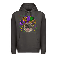 Smoke mardi gras hat pug Premium Hoodie - RanaPortraitStore