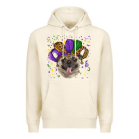 Tofu mardi gras hat pug Premium Hoodie - RanaPortraitStore