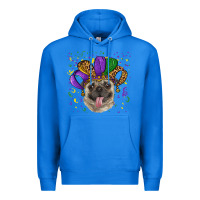 True Royal mardi gras hat pug Premium Hoodie - RanaPortraitStore