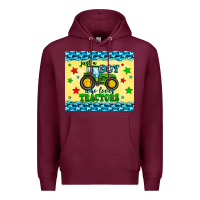 Burgundy just a boy who loves tractors Premium Hoodie - Zillion Design Studio