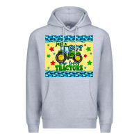 Heather Grey just a boy who loves tractors Premium Hoodie - Zillion Design Studio