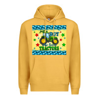 Mustard just a boy who loves tractors Premium Hoodie - Zillion Design Studio