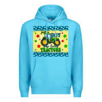 Ocean Blue just a boy who loves tractors Premium Hoodie - Zillion Design Studio