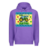 Purple just a boy who loves tractors Premium Hoodie - Zillion Design Studio