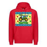 Red just a boy who loves tractors Premium Hoodie - Zillion Design Studio