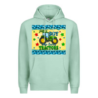 Seafoam just a boy who loves tractors Premium Hoodie - Zillion Design Studio