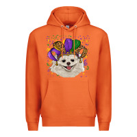 Carrot mardi gras hat white pomeranian Premium Hoodie - RanaPortraitStore