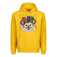 Lemon mardi gras hat white pomeranian Premium Hoodie - RanaPortraitStore