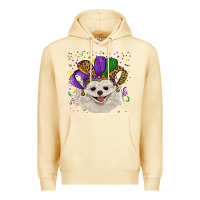 Pina Colada mardi gras hat white pomeranian Premium Hoodie - RanaPortraitStore