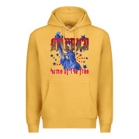 Mustard America home of the free Premium Hoodie - texasbilliewilder