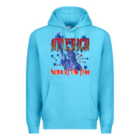 Ocean Blue America home of the free Premium Hoodie - texasbilliewilder
