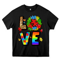 Black autism love Heavy Core Tee - LillyAllenDesigns