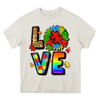 Cream autism love Heavy Core Tee - LillyAllenDesigns