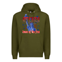 Army Green America home of the free Premium Hoodie - texasbilliewilder