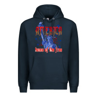 Navy America home of the free Premium Hoodie - texasbilliewilder