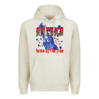 Oatmeal Heather America home of the free Premium Hoodie - texasbilliewilder