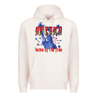 Pale Pink America home of the free Premium Hoodie - texasbilliewilder