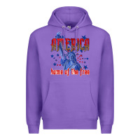 Purple America home of the free Premium Hoodie - texasbilliewilder