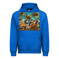 Cobalt western horses Urban Hoodie - Zillion Design Studio