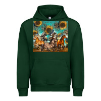 Forest Green western horses Urban Hoodie - Zillion Design Studio