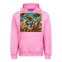Fuchsia Pink western horses Urban Hoodie - Zillion Design Studio