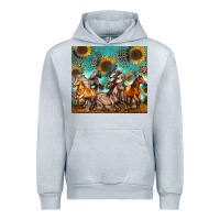 Heather Grey western horses Urban Hoodie - Zillion Design Studio