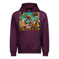 Mauve Wine western horses Urban Hoodie - Zillion Design Studio