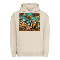 Pigment French Oak western horses Urban Hoodie - Zillion Design Studio