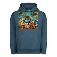 Pigment Midnight Navy western horses Urban Hoodie - Zillion Design Studio