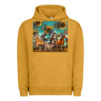 Pigment Peanut Butter western horses Urban Hoodie - Zillion Design Studio