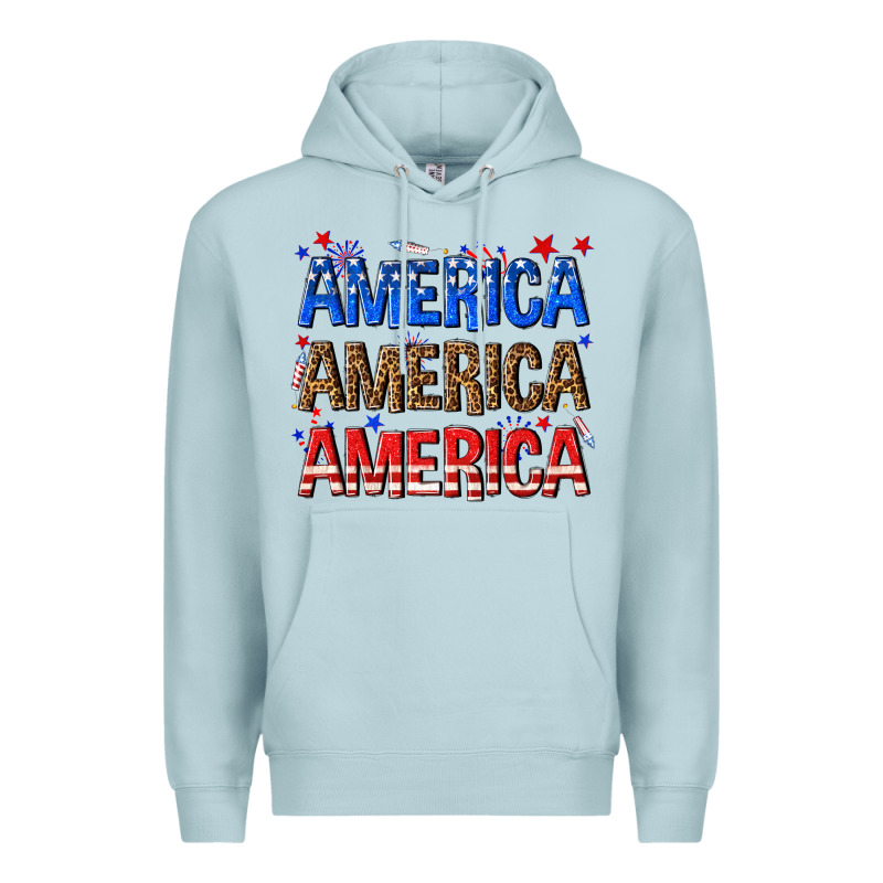 America America America Fourth Of July Premium Hoodie by texasbilliewilder | Teevron