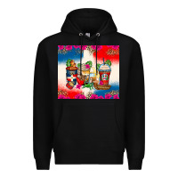 Black dominican republic coffee cups Premium Hoodie - Zillion Design Studio