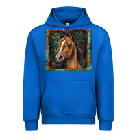 Cobalt western horse Urban Hoodie - Zillion Design Studio