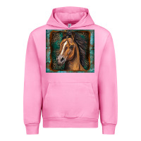 Fuchsia Pink western horse Urban Hoodie - Zillion Design Studio