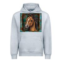 Heather Grey western horse Urban Hoodie - Zillion Design Studio