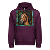 Mauve Wine western horse Urban Hoodie - Zillion Design Studio
