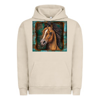 Pigment French Oak western horse Urban Hoodie - Zillion Design Studio