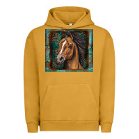 Pigment Peanut Butter western horse Urban Hoodie - Zillion Design Studio