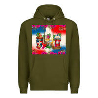 Army Green dominican republic coffee cups Premium Hoodie - Zillion Design Studio