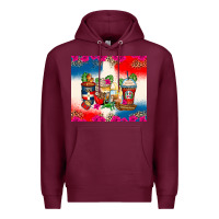 Burgundy dominican republic coffee cups Premium Hoodie - Zillion Design Studio