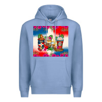 Colony Blue dominican republic coffee cups Premium Hoodie - Zillion Design Studio